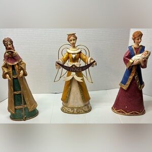 Gold and White Angel Figurine - Peace Banner